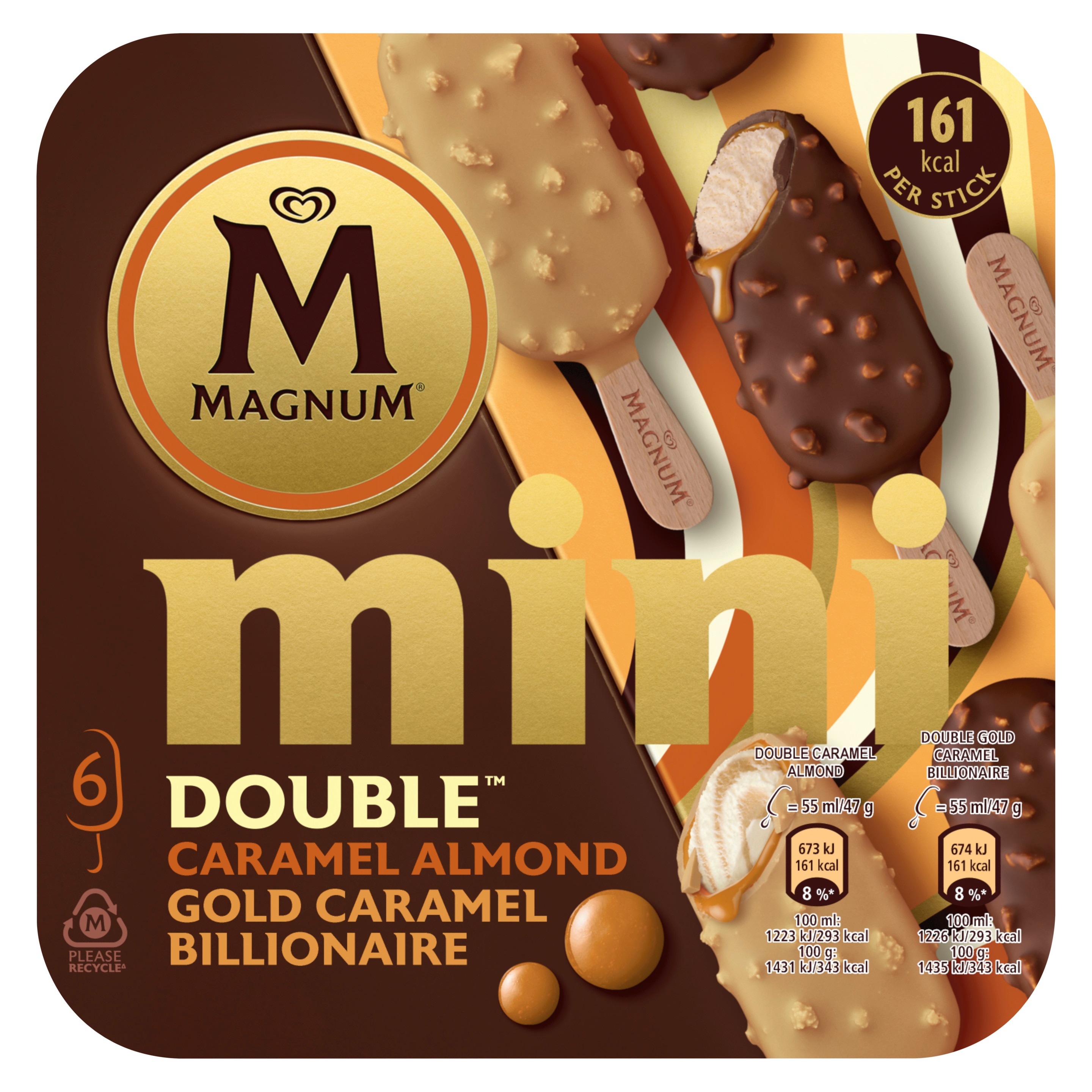 Magnum Mini Double Caramel Almond Gold Caramel Billionaires Magnum