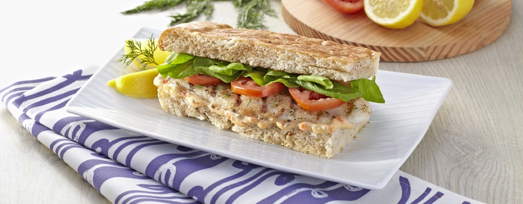 Grilled Fish and Dill Sandwich