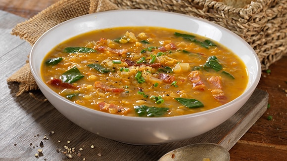 Lentil, Pancetta and Spinach Soup