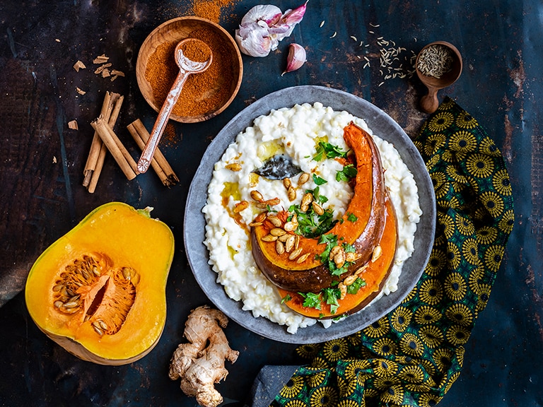 Masala-Roasted Pumpkin with Creamy Samp