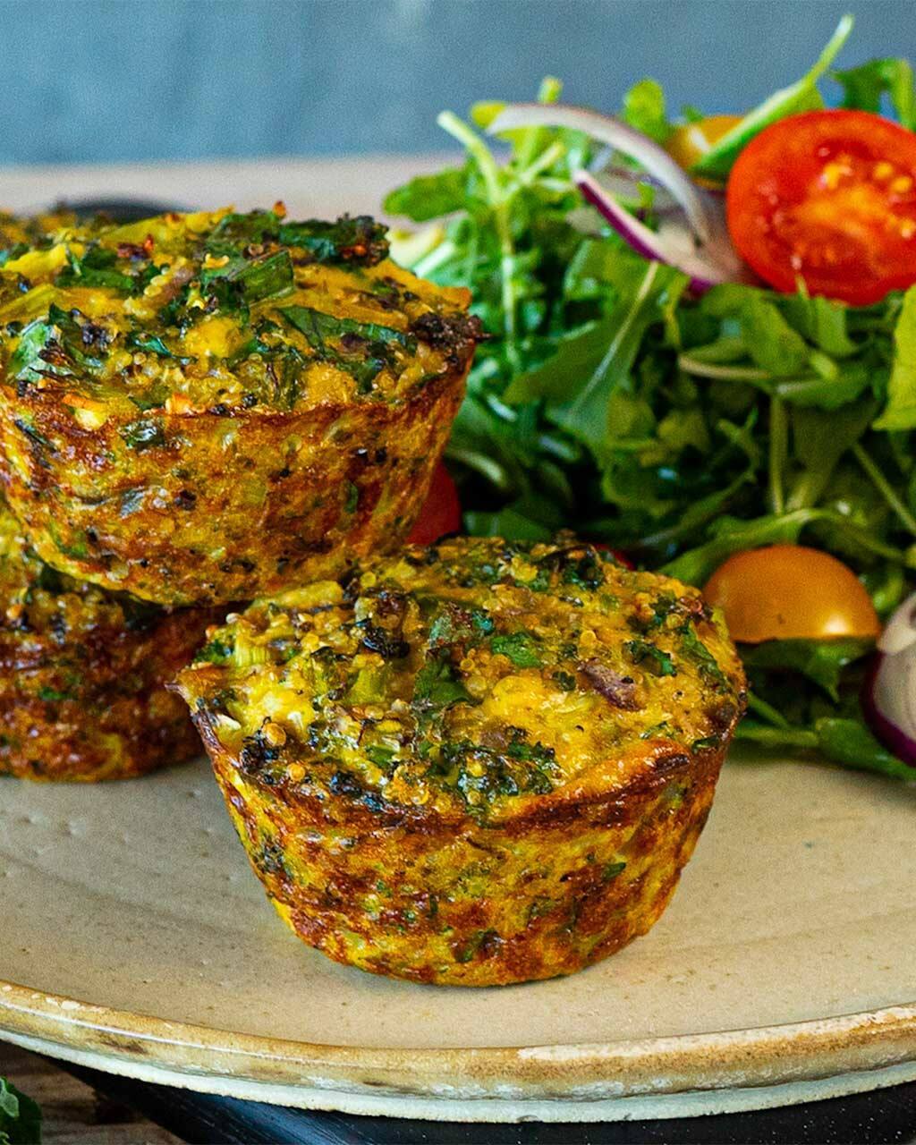 Muffins frittata de quinoa y brócoli con un toque de Savora