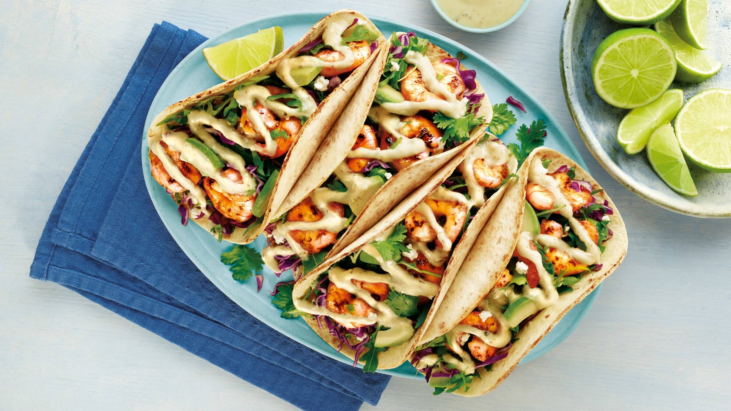 Cilantro-Lime Shrimp Tacos with Cabbage Slaw | Hellmann's US