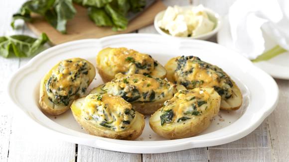 Baked Potatoes with Creamed Spinach and Feta