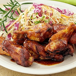 Honey Barbeque Drumettes with Crunchy Coleslaw