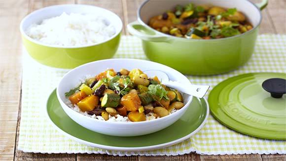 Vegetable and Bean Curry with Basmati Rice