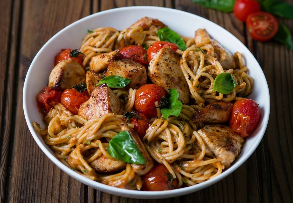 Creamy Chicken and Tomato Pasta with Basil