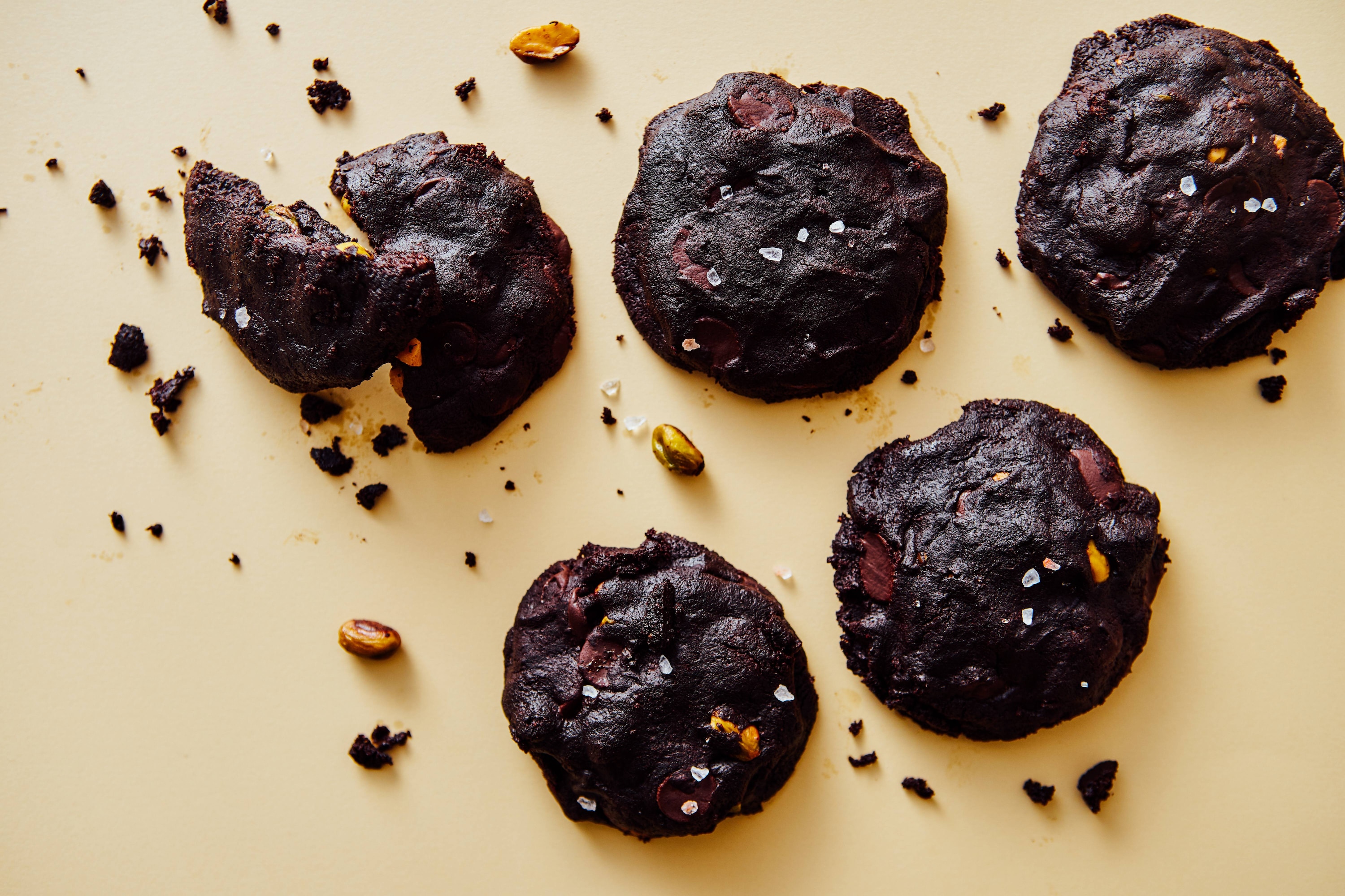 Cookies de chocolate com pistache