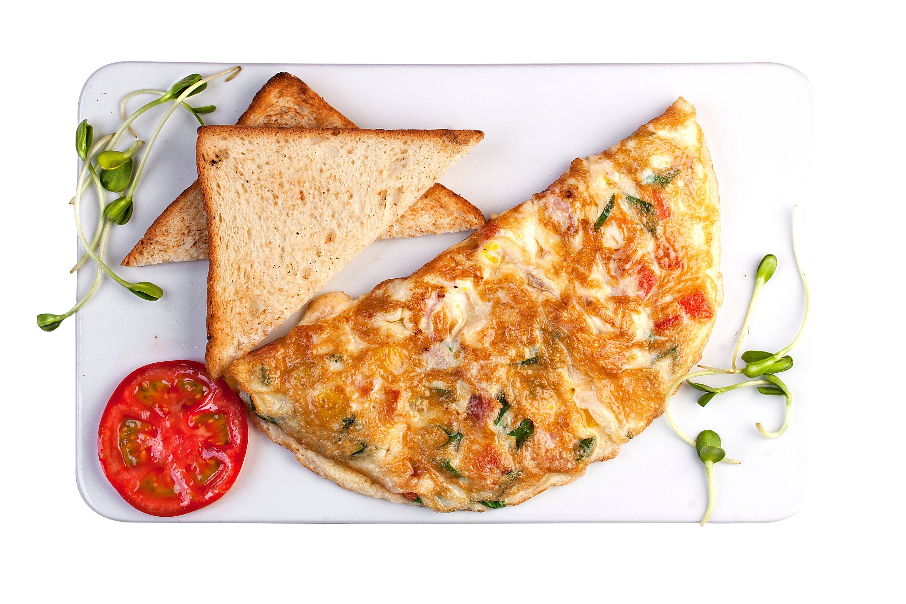 Omelette con Queso y Tomate