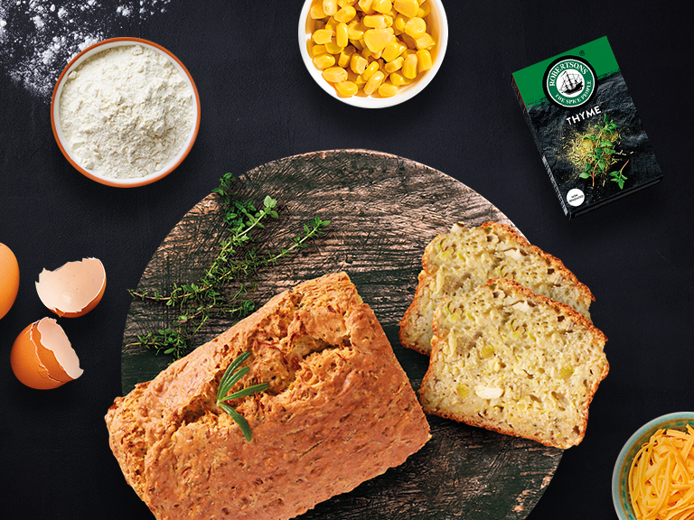 Thyme and Cheese Flavoured Mielie Bread whatsfordinner