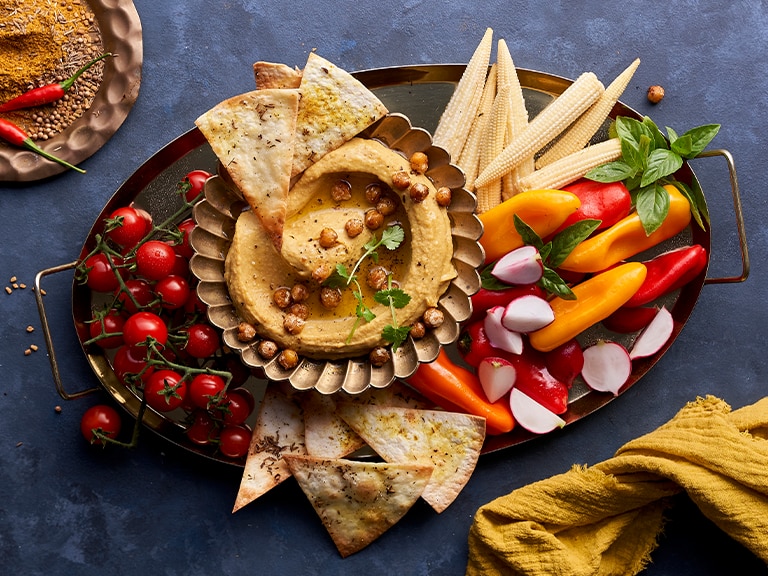 Spicy Hummus with Crispy Tortillas whatsfordinner
