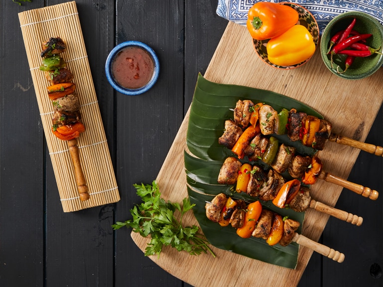 Chargrilled Portuguese Inspired Chicken Kebabs