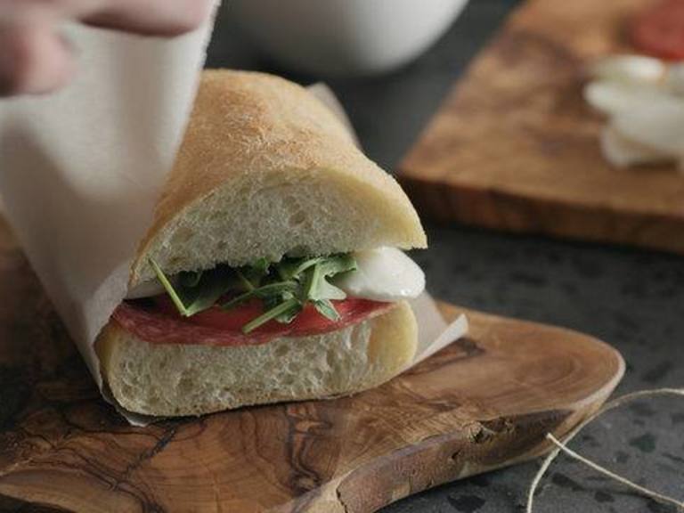 Feta Cheese and Spiced Ham Sandwich for Picnics