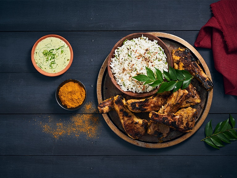 Aromatic Spicy Lamb Chops with Lemon-Herb Rice