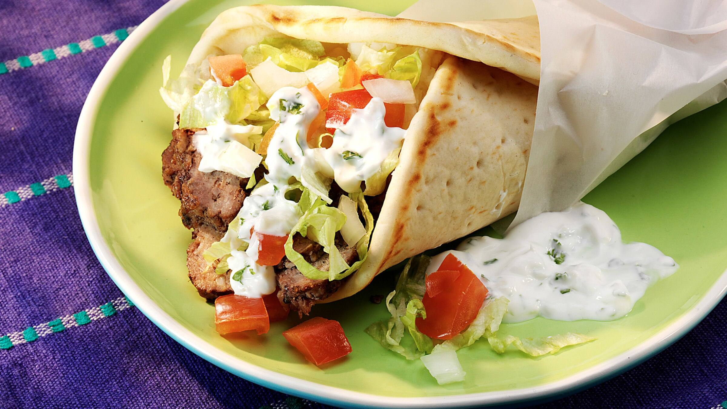 Steak Gyros with Tzatziki Cucumber Sauce - Creme De La Crumb