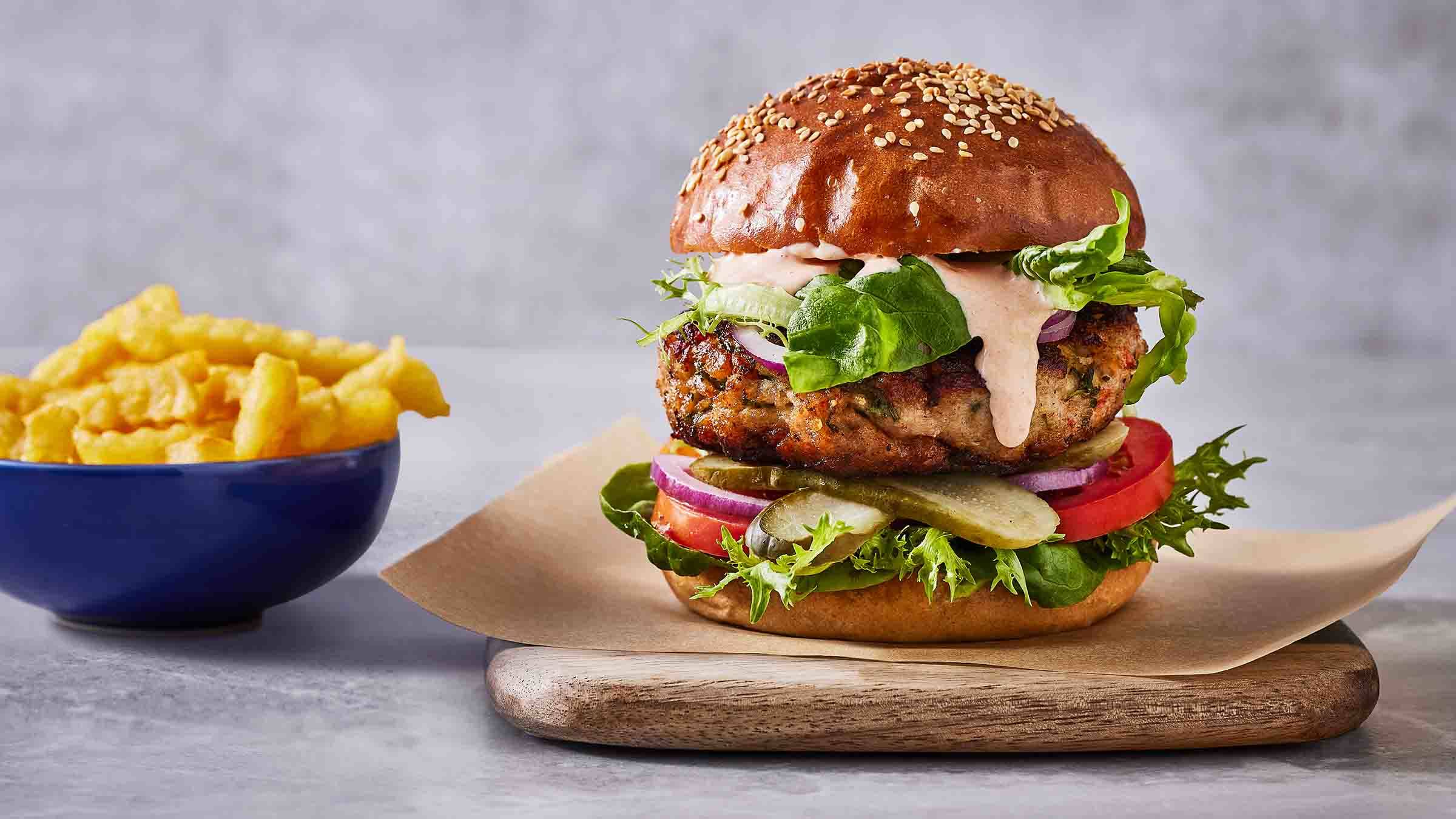 Sabrosa receta de hamburguesa de pavo
