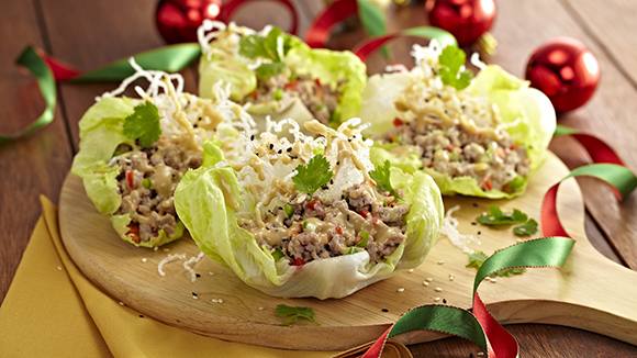Asian Lettuce Cups with Crispy Noodles Recipe