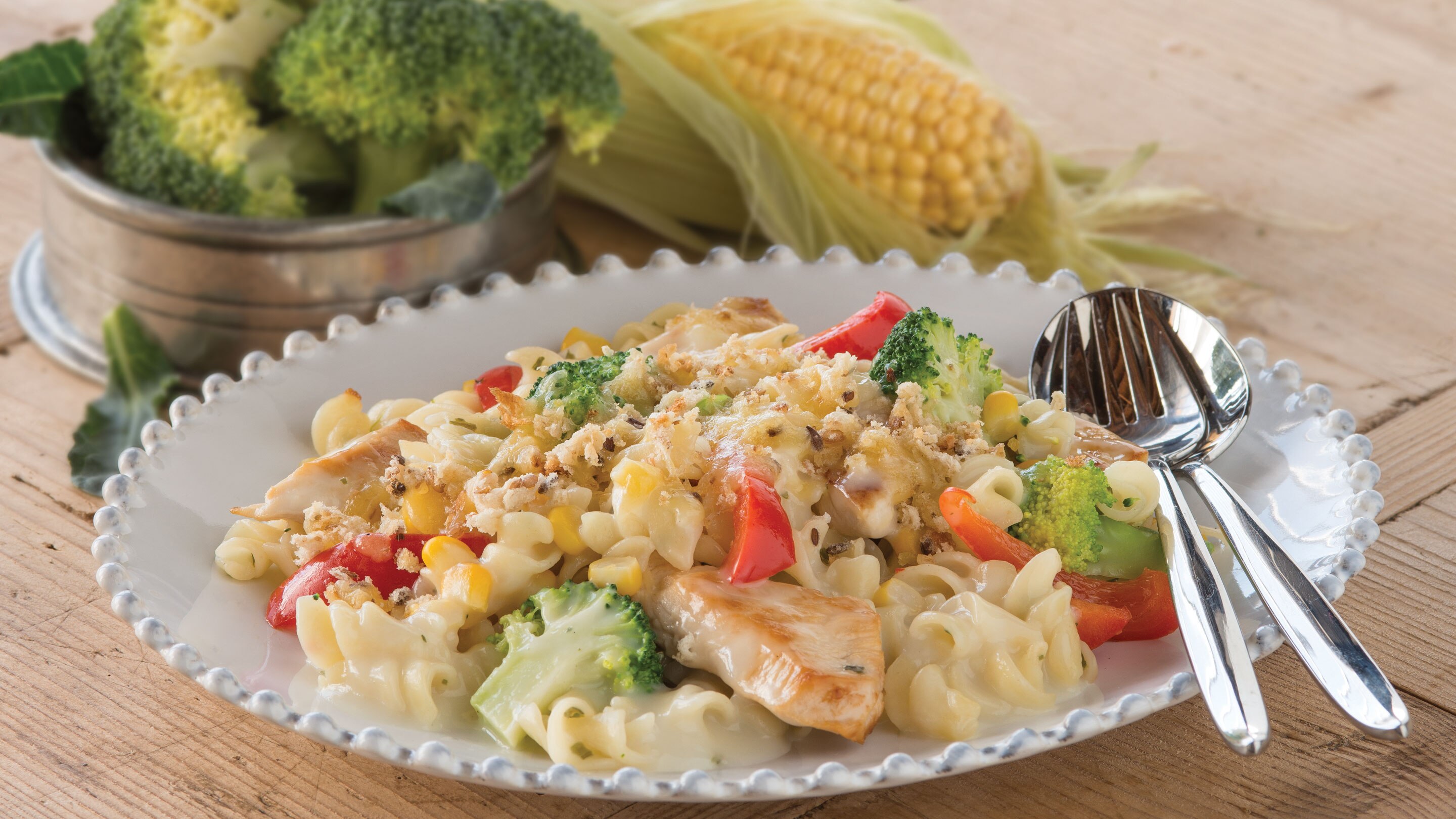 Creamy Chicken Recipe with Broccoli, Capsicum & Corn