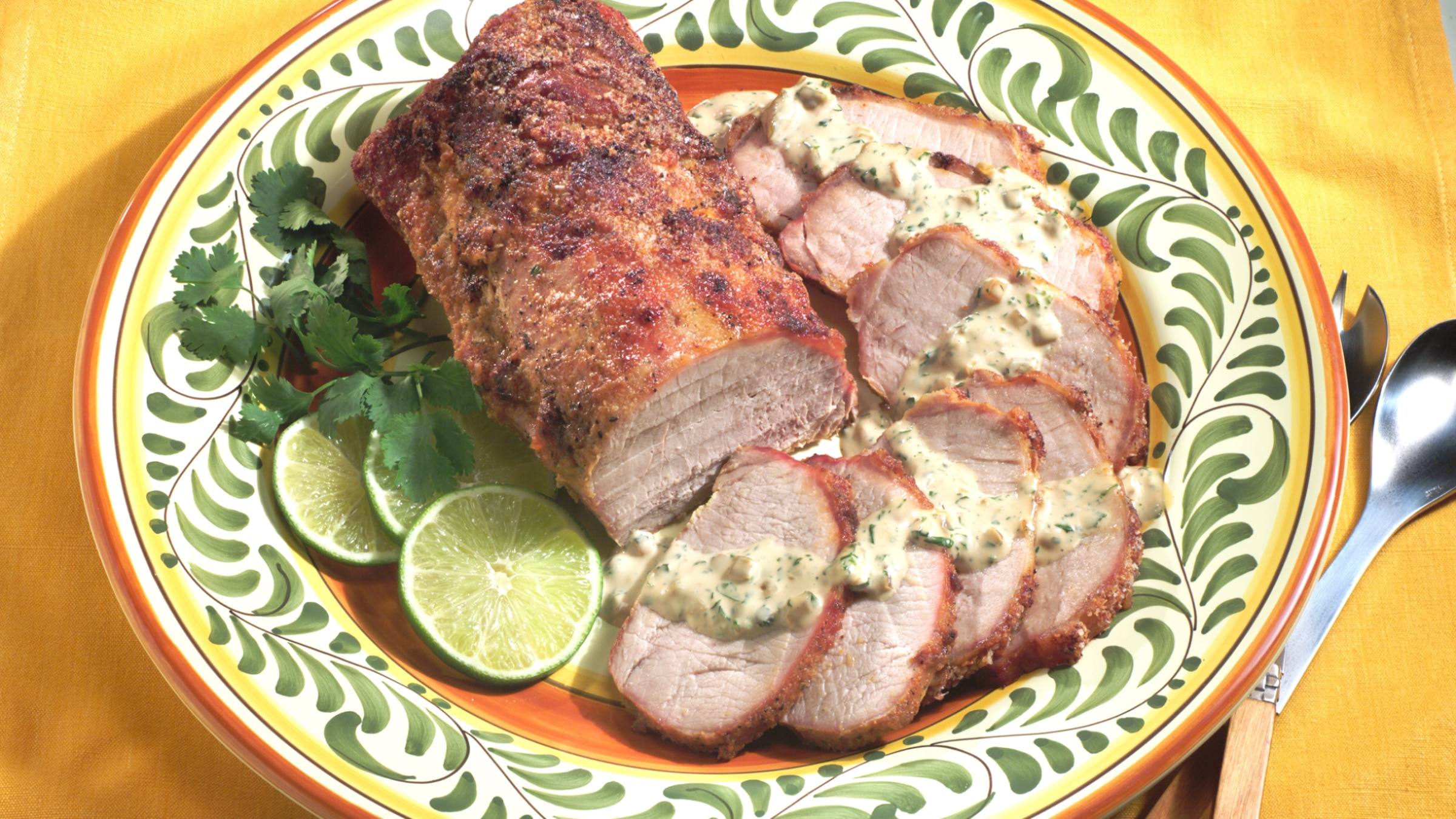 Roast Pork Loin with Poblano Chile Sauce