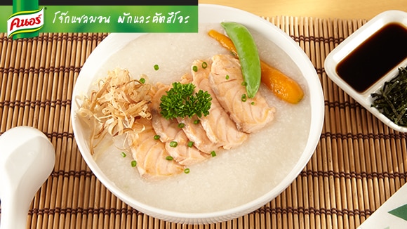 โจ๊กแซลมอน ผัก และคัตสึโอะ