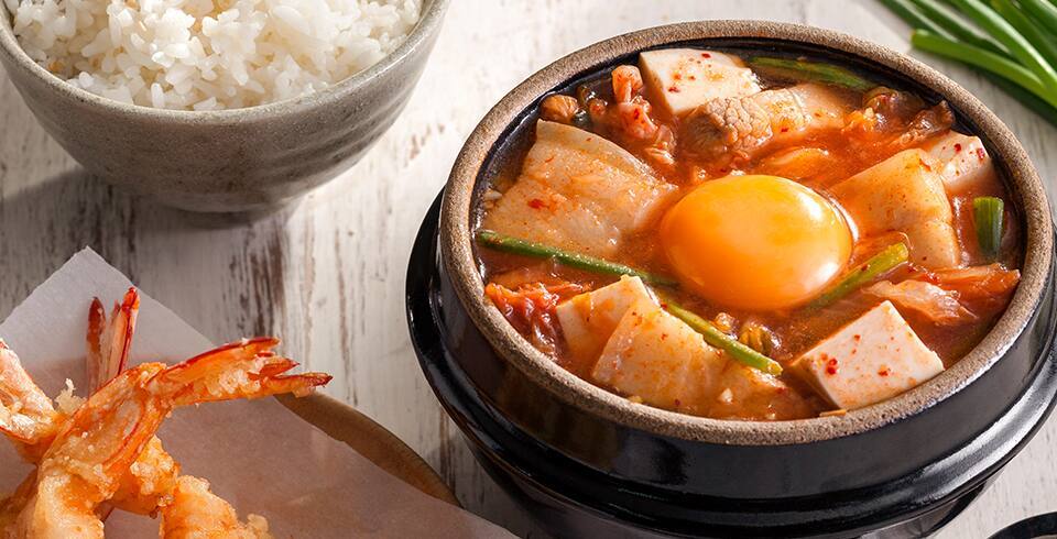 ซุปกิมจิกุ้งเทมปุระ