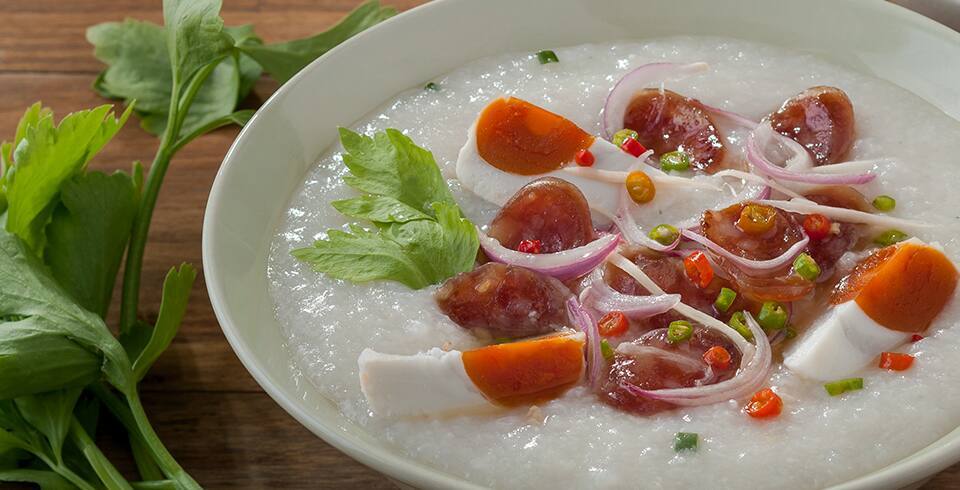 โจ๊กยำไข่เค็ม