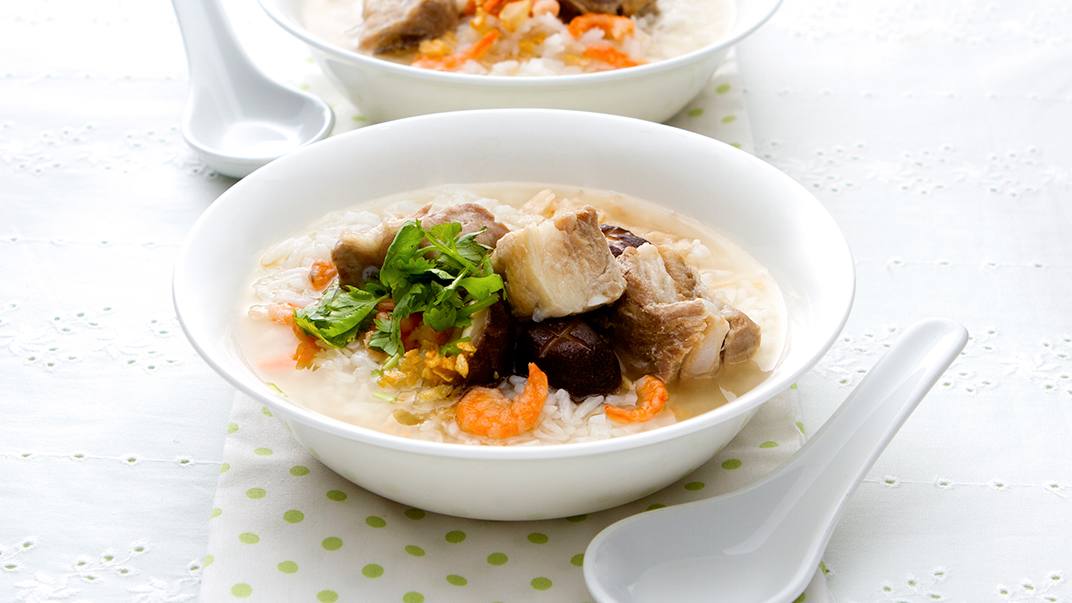 ข้าวต้มกระดูกหมูเห็ดหอม