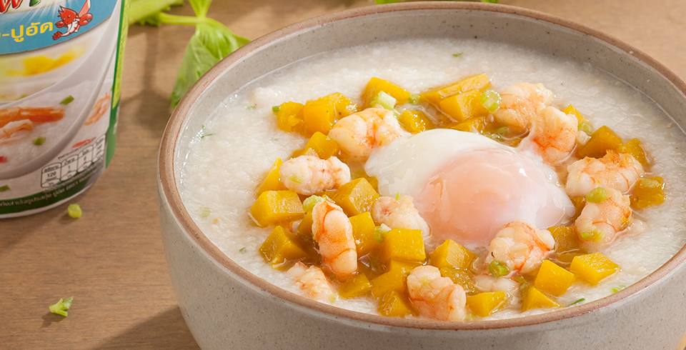 โจ๊กกุ้งสับกับฟักทอง