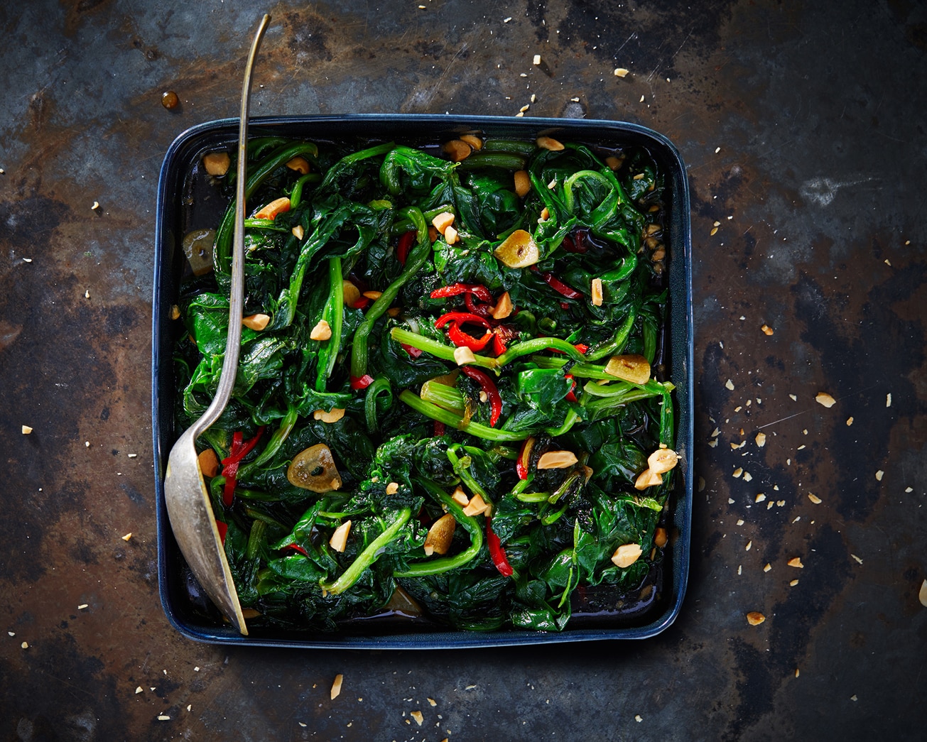 Phak Buung Fai  Daeng - Thaise roergebakken spinazie