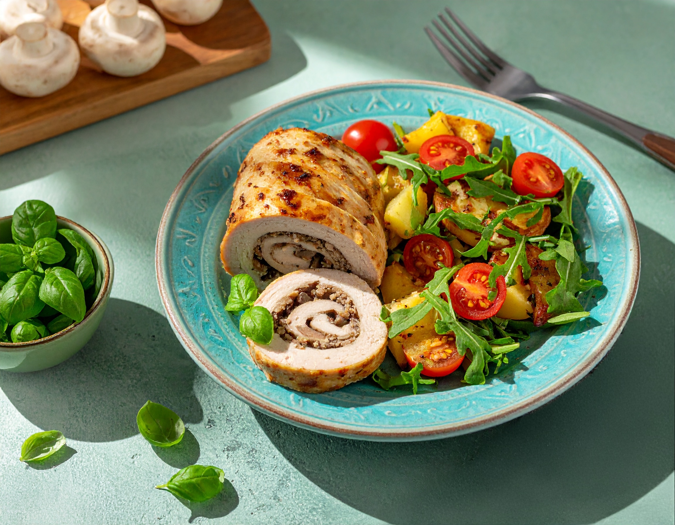 Knorr - Pilzröllchen mit Rucola-Kartoffelsalat 45 Min  recipe