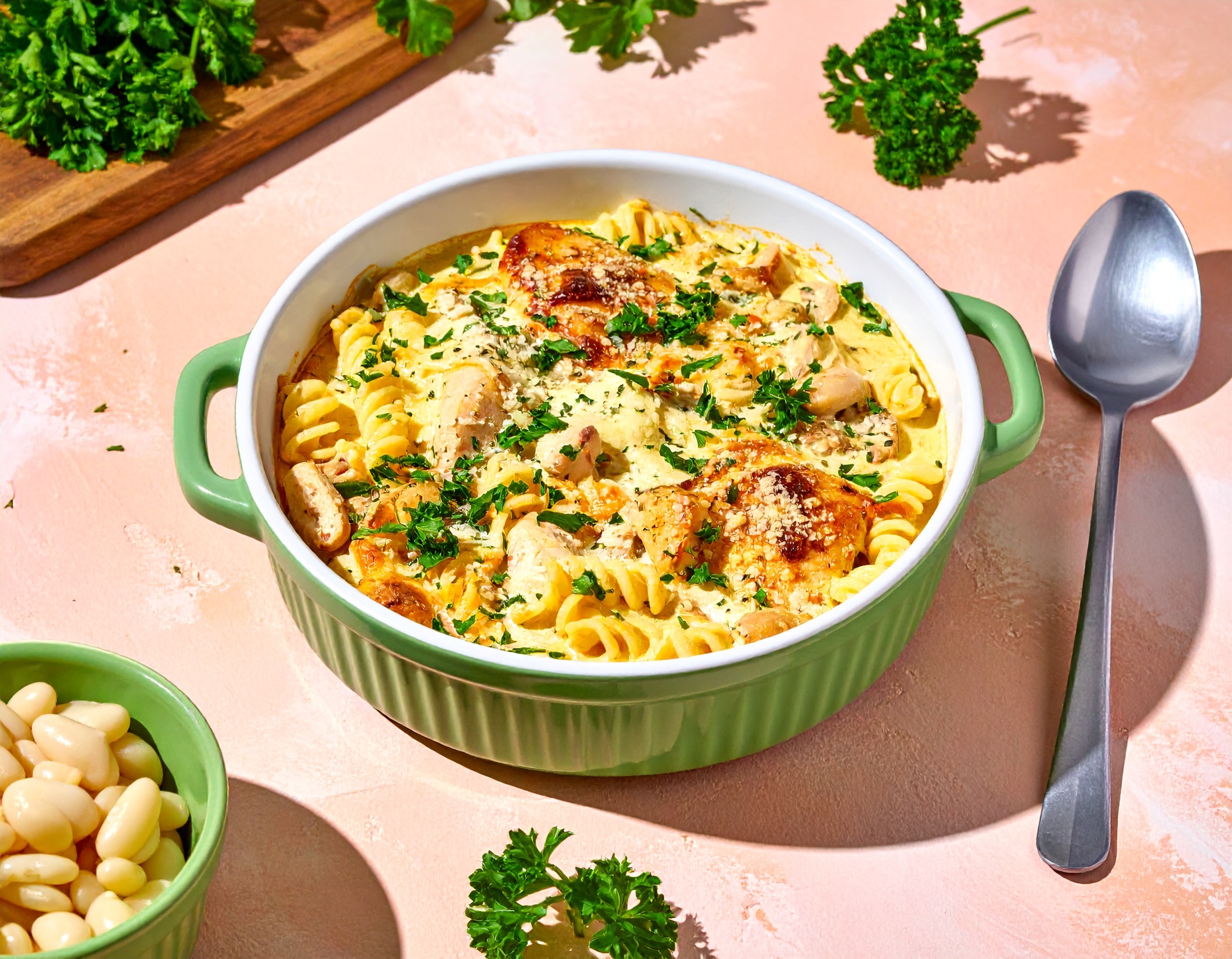 Knorr - Nudel-Hähnchen-Gratin mit weißen Bohnen 45 Min  recipe