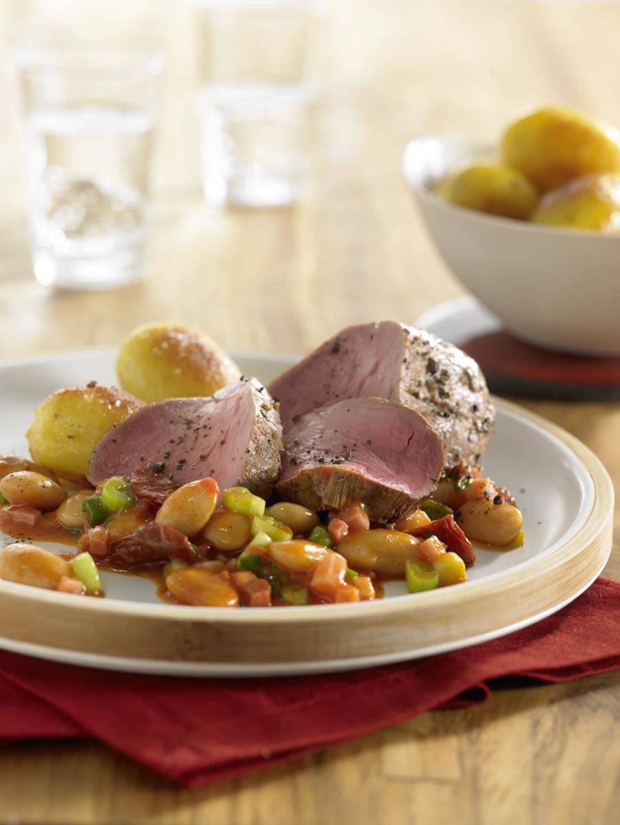 Knorr - Schweinefilet mit weißen Bohnen, Speck und getrockneten Tomaten