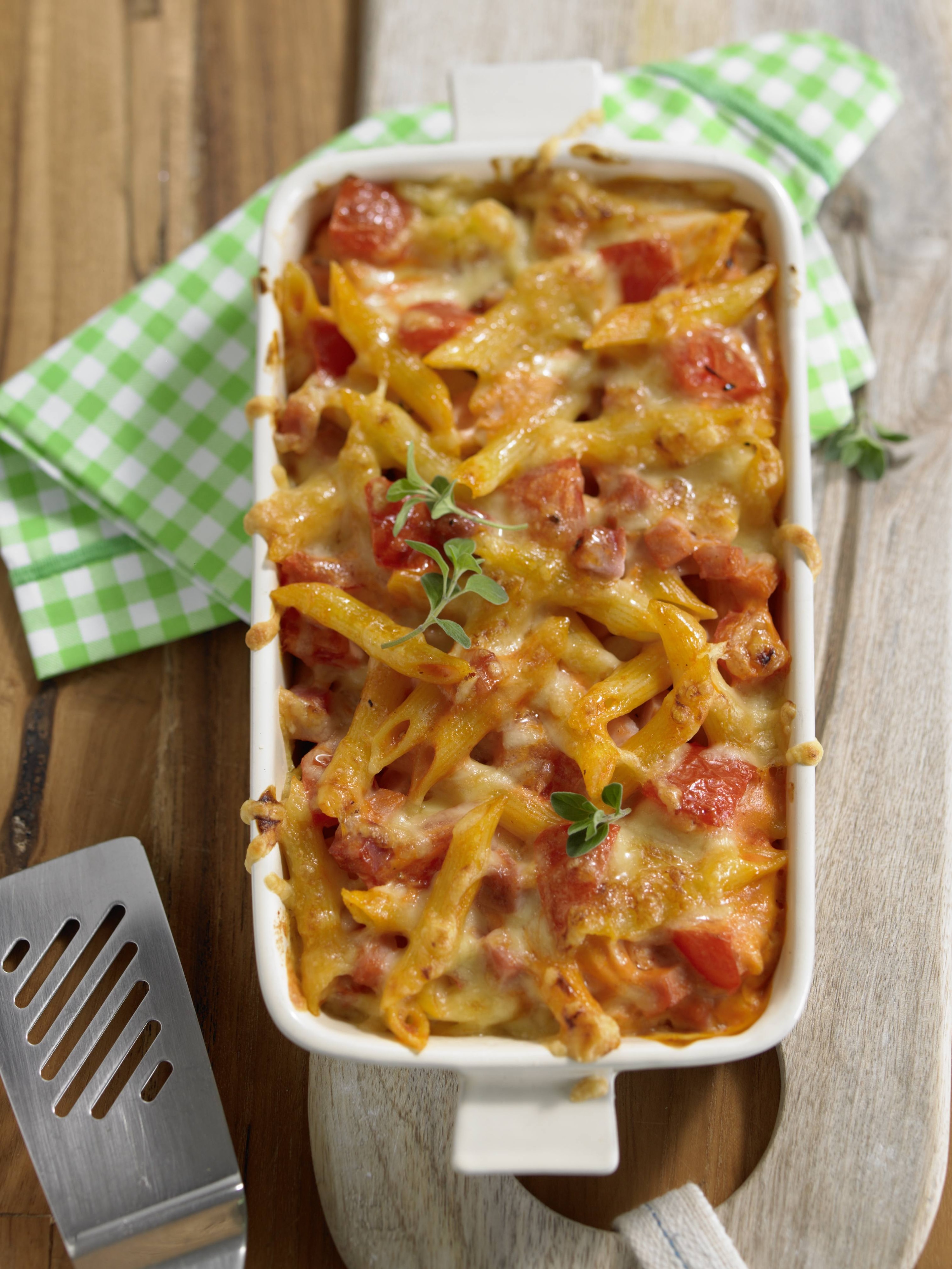 Knorr - Nudel-Schinken-Gratin in Tomatensahne