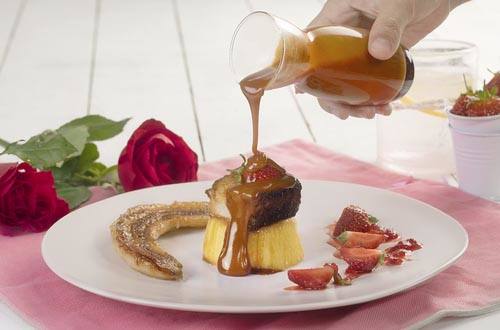 Grilled Banana With Salted Caramel Sauce And Corn Custard