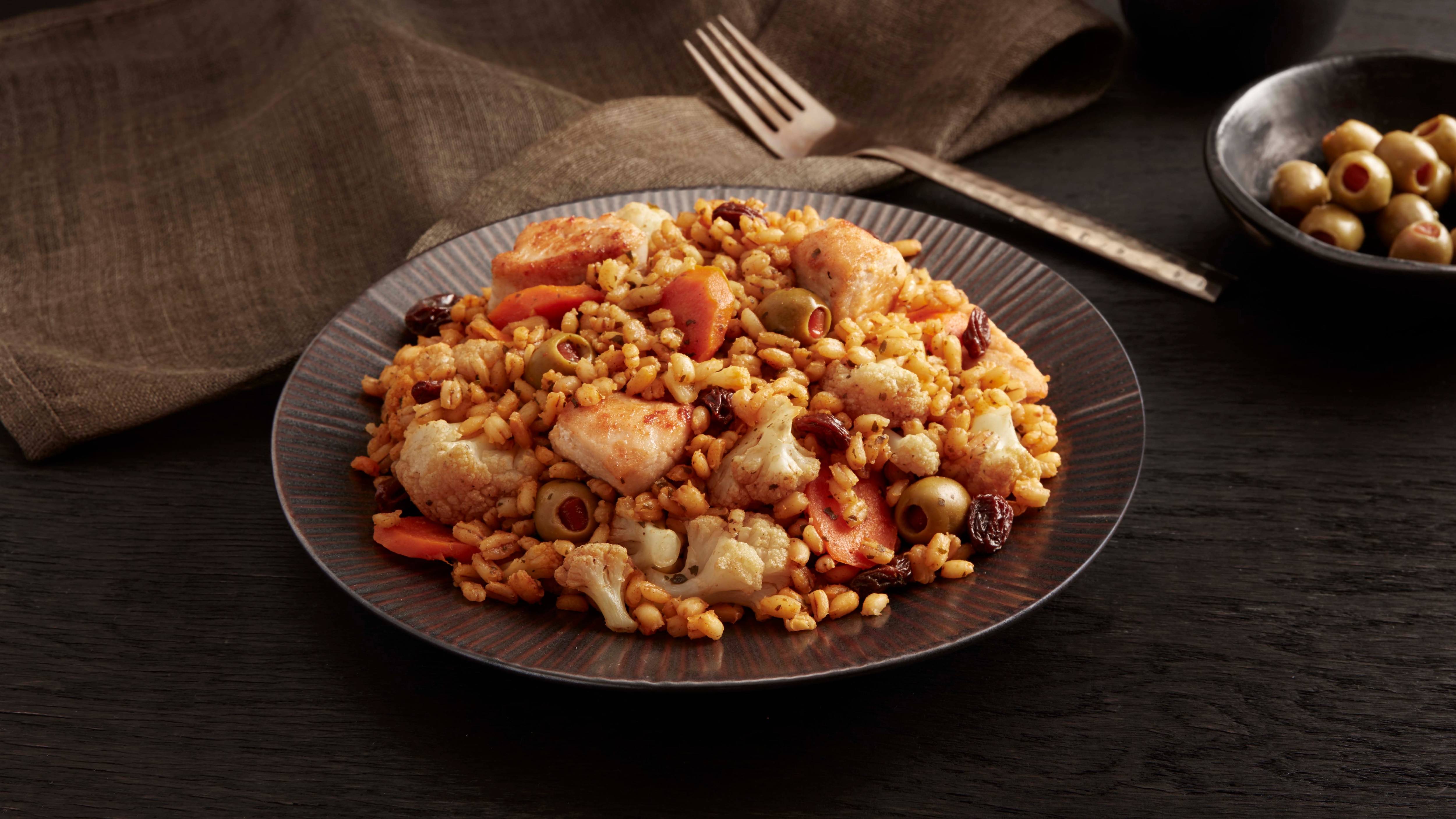 Moroccan Chicken & Olives with Barley