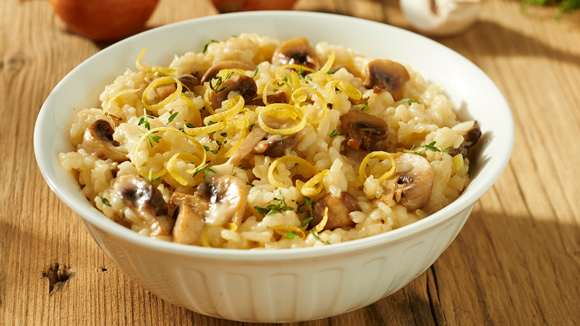 Risotto con salsa de setas
