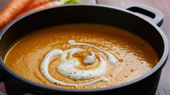 Sopa de zanahoria y garbanzos