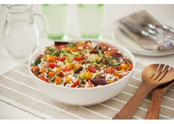 Rice salad with roasted vegetables