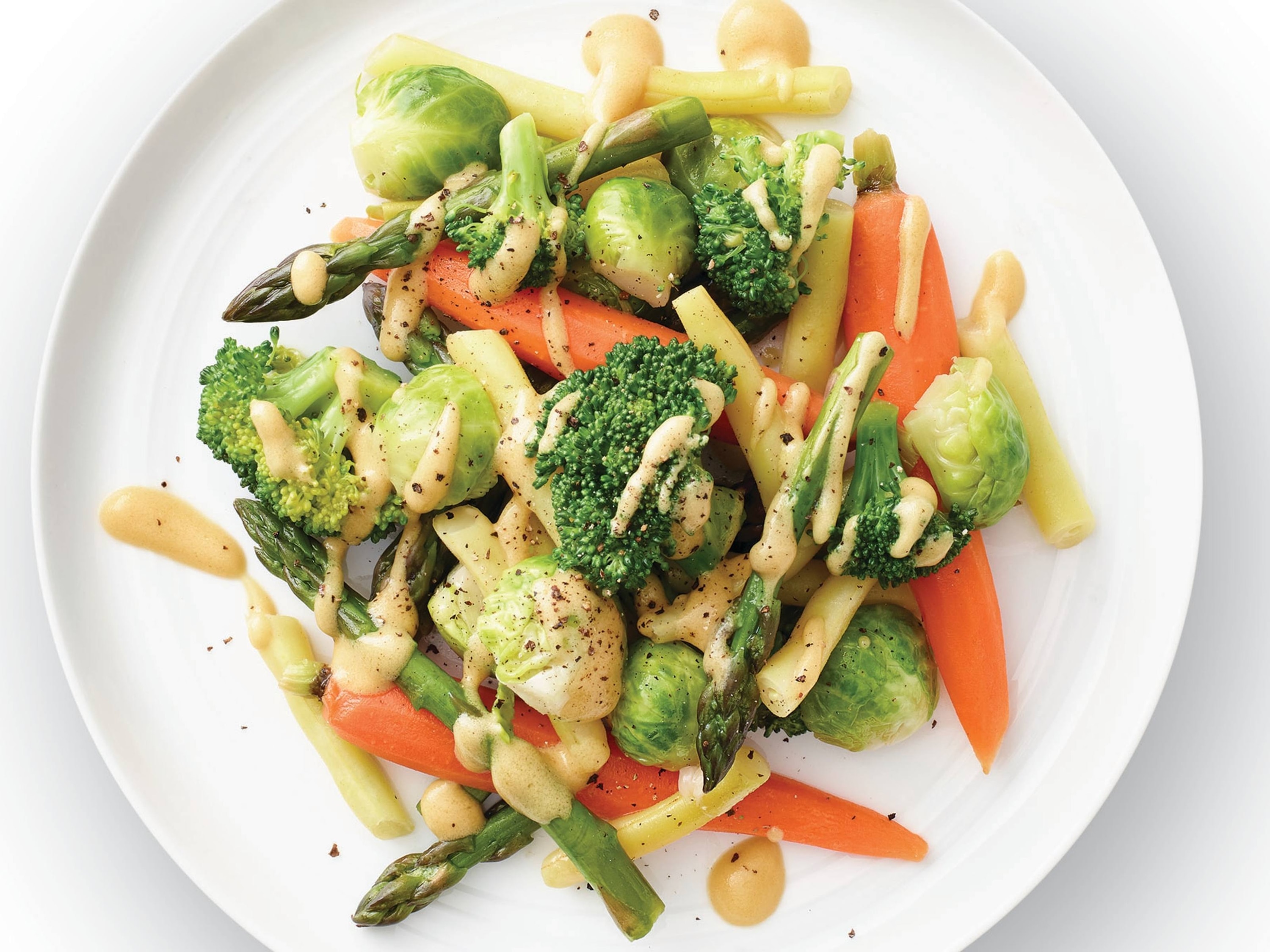 Steamed Vegetables with Dijon Dressing