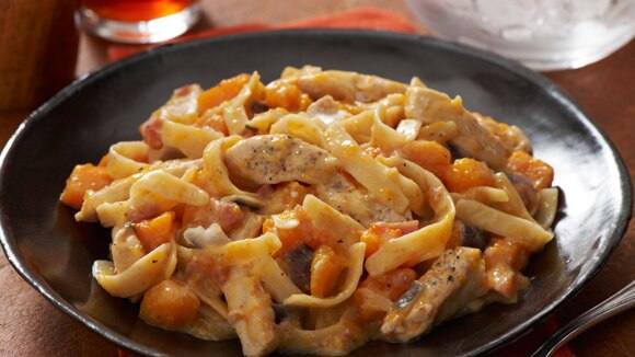 Pollo y calabaza al estilo Alfredo