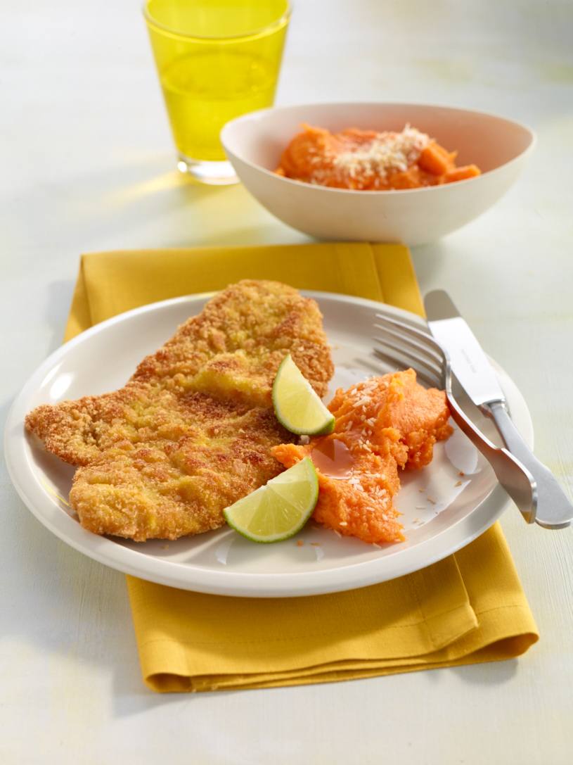 Knorr - Gebackenes Sesam-Schnitzerl mit zweierlei Kartoffelsalat