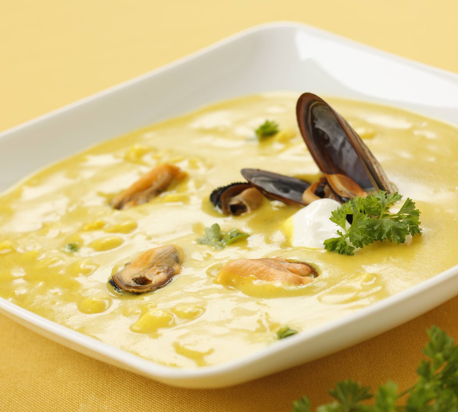 Knorr - Curry-Mais Suppe mit Muscheln