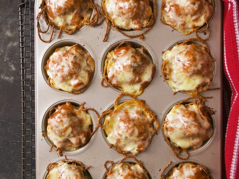 Saucy Meatballs in a Noodle Nest 45 Minutes  recipe