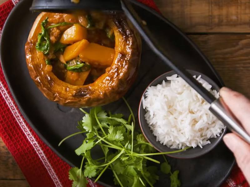 Butternut, Spinach & Lentil Curry 55 Minutes  recipe