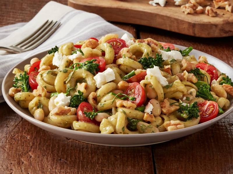 Roasted Vegetables & Fresh Pesto Penne Pasta 40 Minutes  recipe