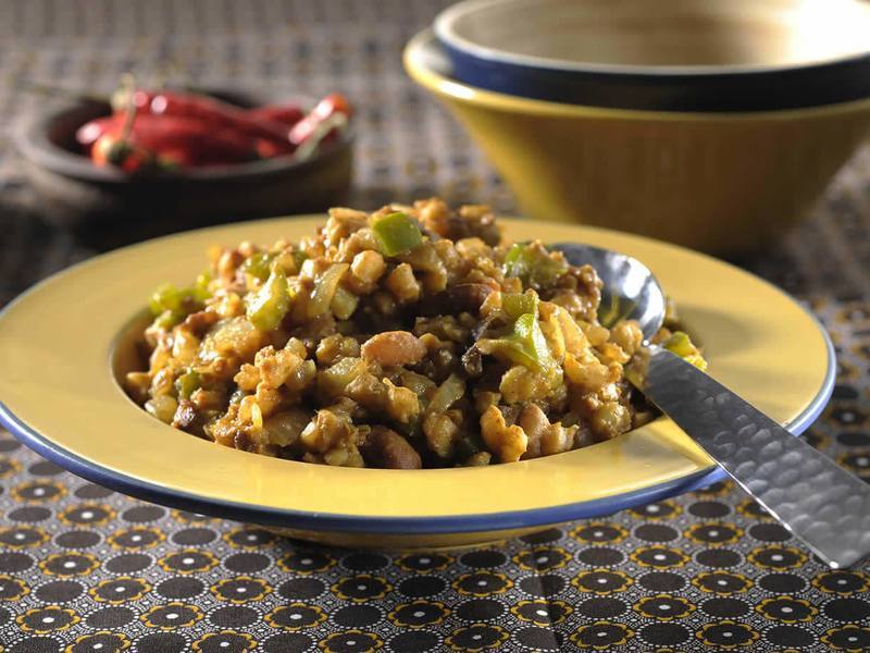 Spicy Soya Mince with Samp Beans