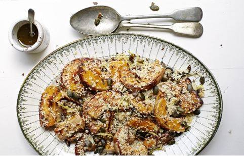 Roasted Squash with Buckweat and Couscous