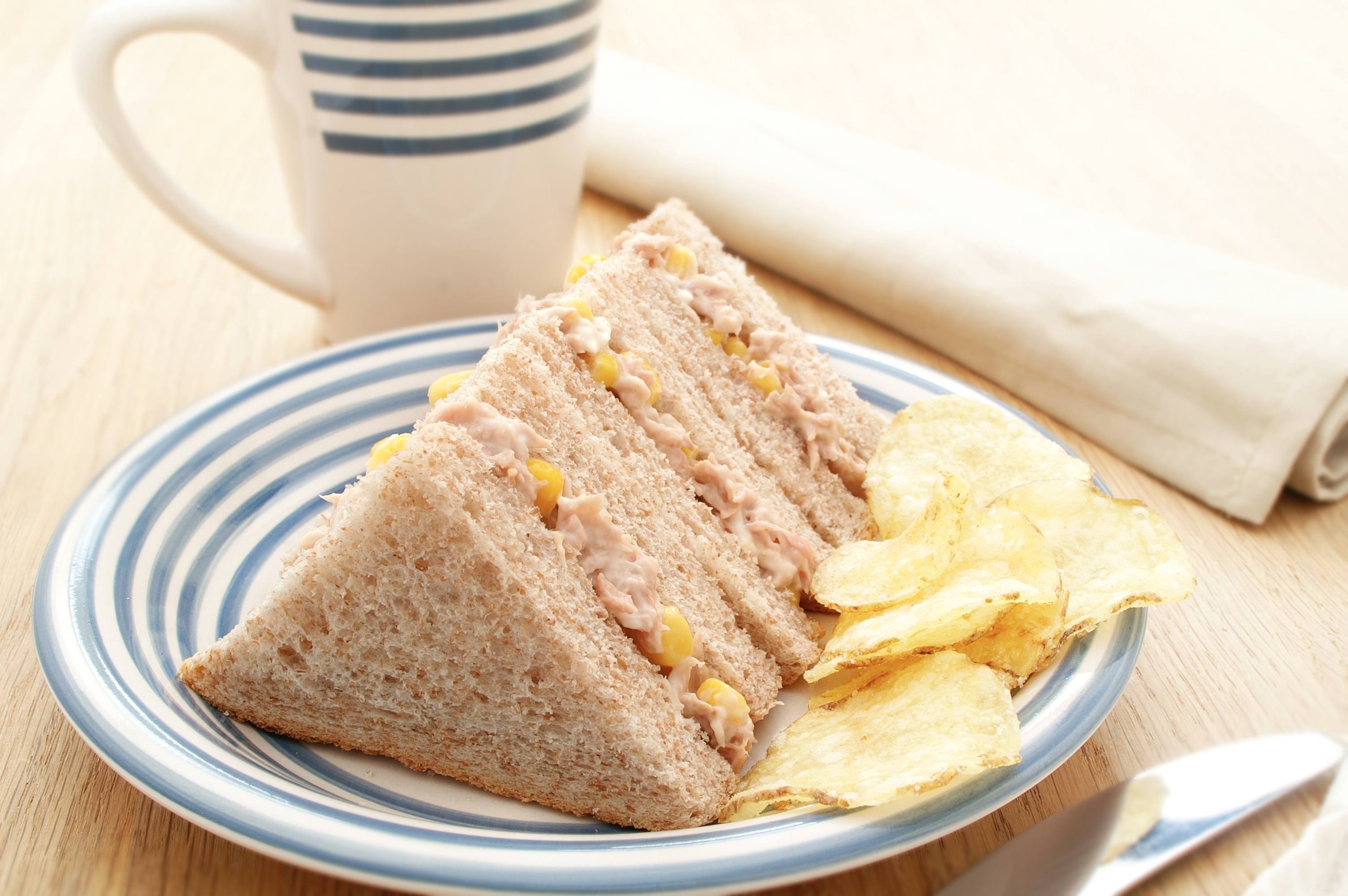 Tuna Corn Mushroom Sandwich