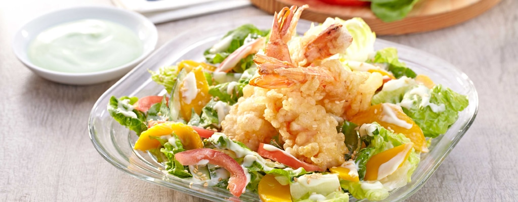 Tempura Salad With Wasabi-Mayo Dressing
