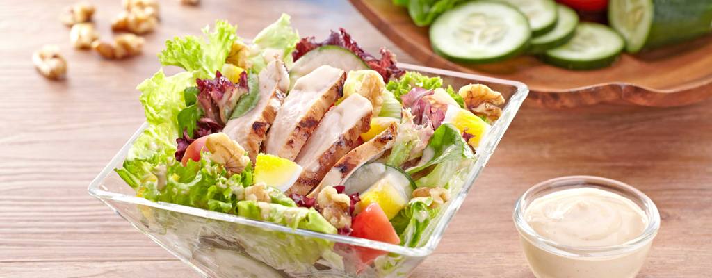 Grilled Chicken Salad With BBQ-Mayo Dressing