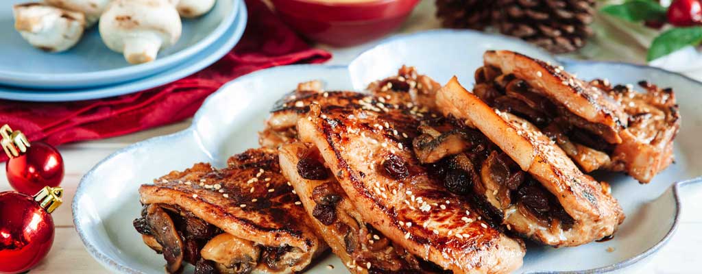 Stuffed Chops with Sesame Mayo